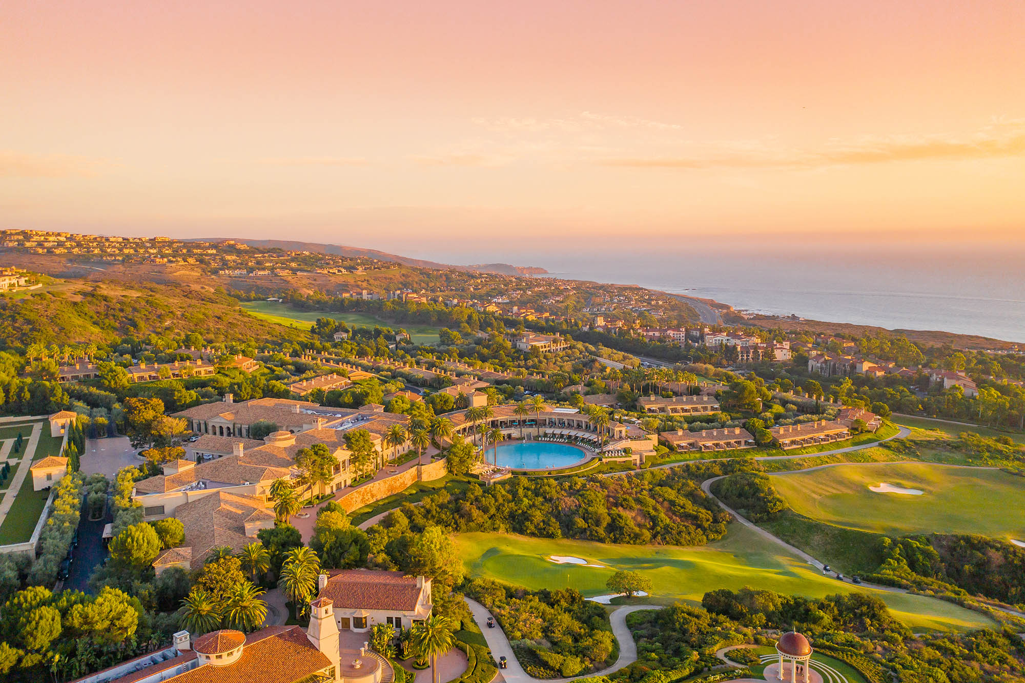 pelican hill resort sunset