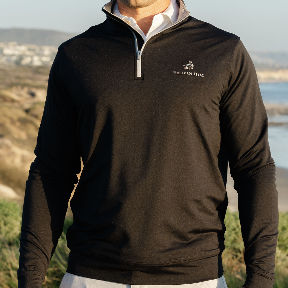 1 Men’s Peter Millar Perth Performance Quarter-Zip Pullover in black