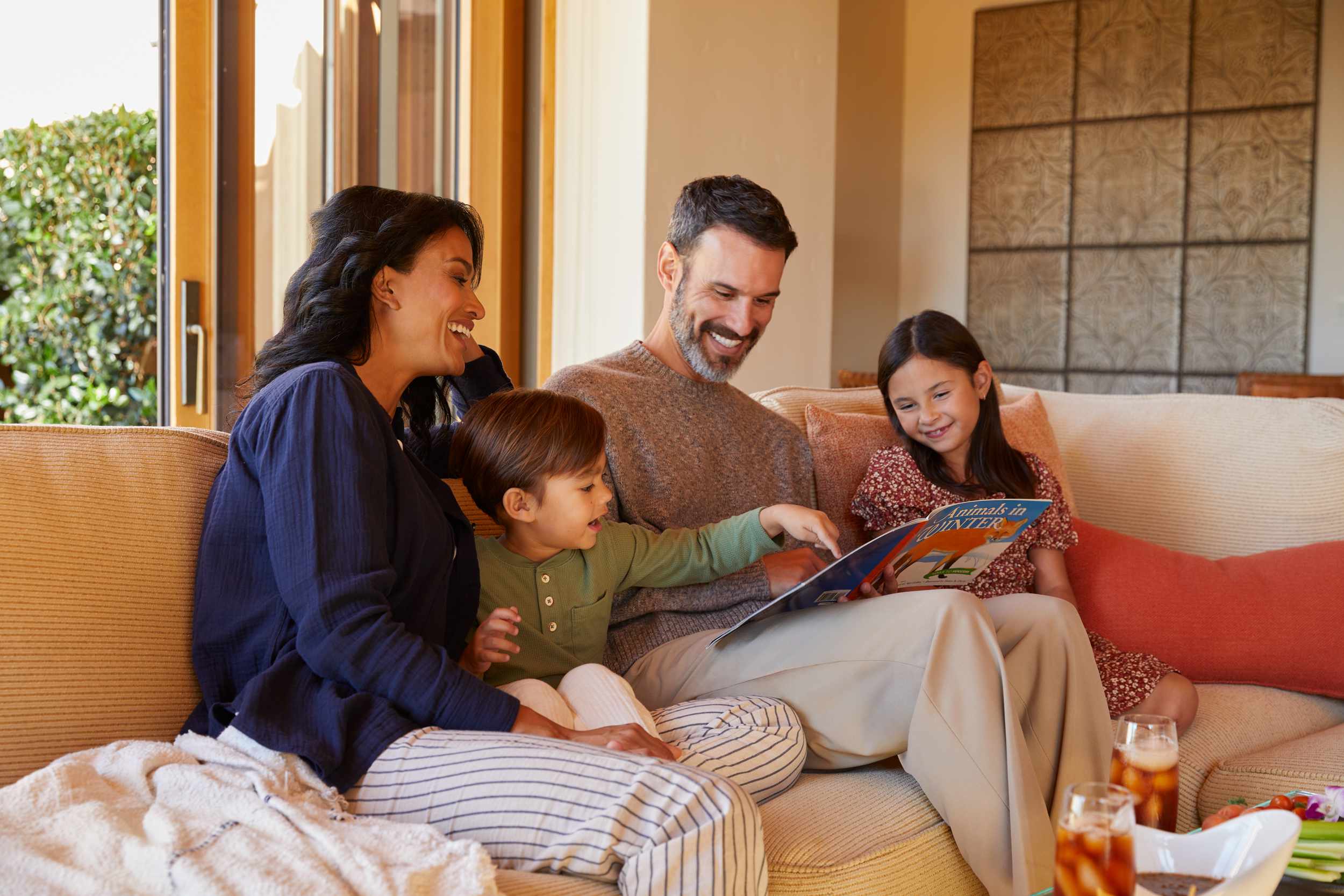 villa family reading story book