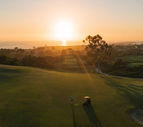Sunset at golf course